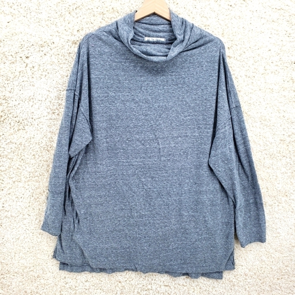 WE the Free Free People women US Medium grey turtleneck shirt oversized fit knit